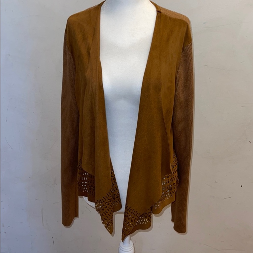 WESTPORT 1962 Open Front Faux Boho Cardigan